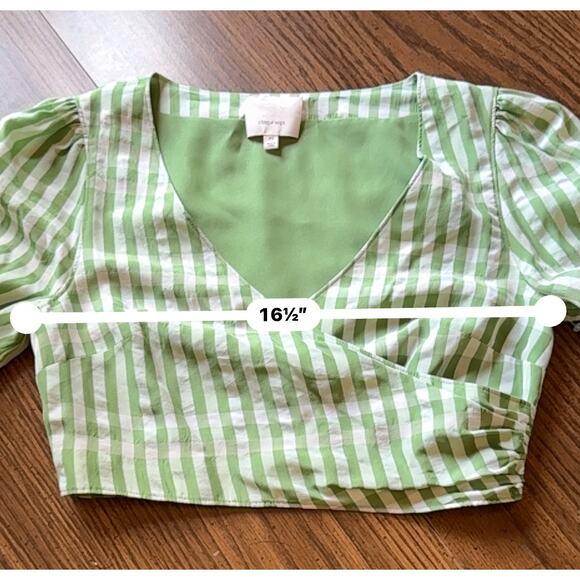 Cinq à Sept Flora crop Top green checkered size XS - Picture 3 of 9
